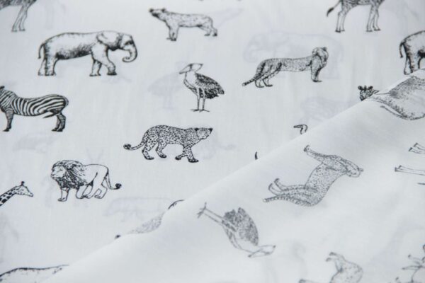 katoen wildlife wit voor- en achterkant