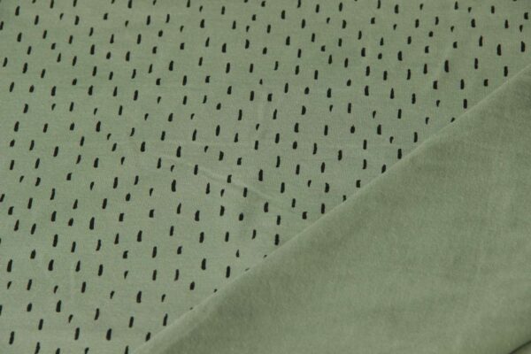 jersey print groen met zwarte streepjes
