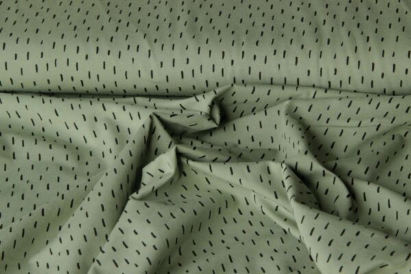 jersey print groen met zwarte streepjes