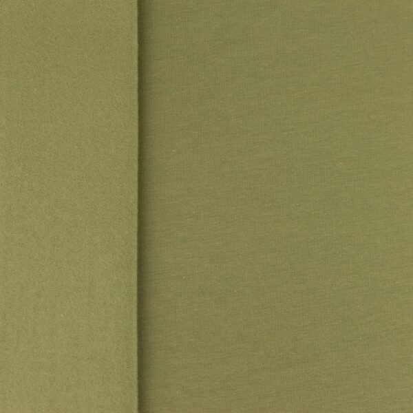 french terry brushed uni oud groen