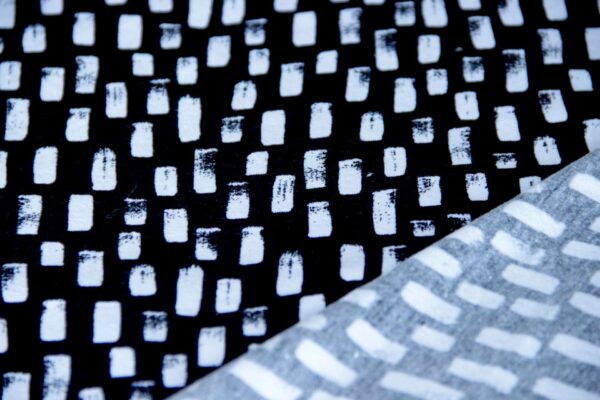 Jersey Zwart Met Witte Streepjes