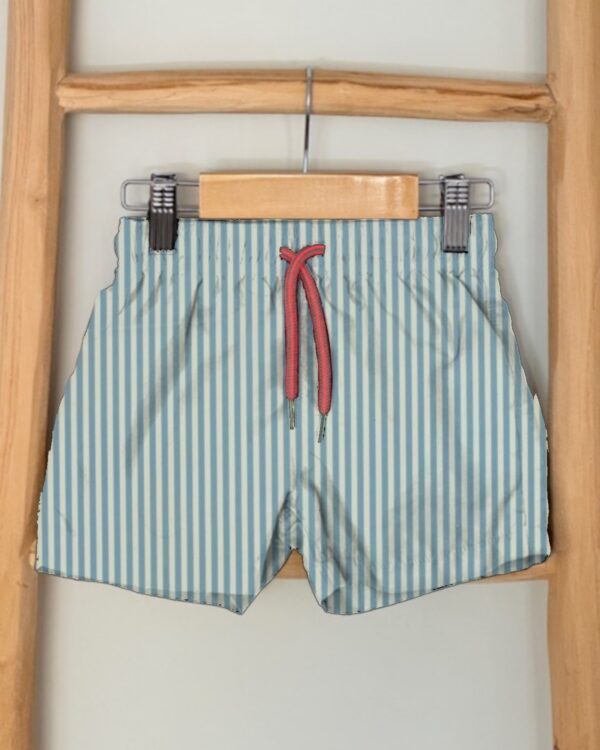 gestreept babyblauw Zwembroekstof Strepen Babyblauw