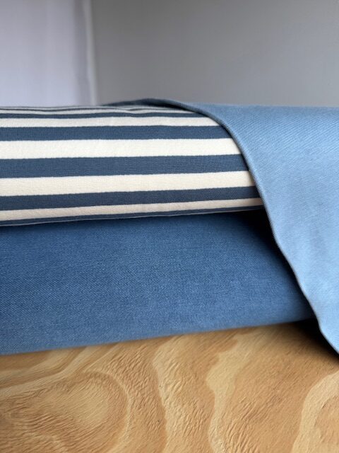 French Terry Stripes Jeans Blauw