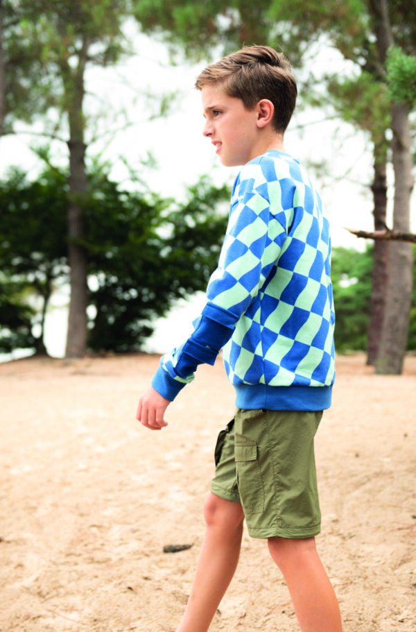 Soft Sweat Ruiten Mint/Blauw