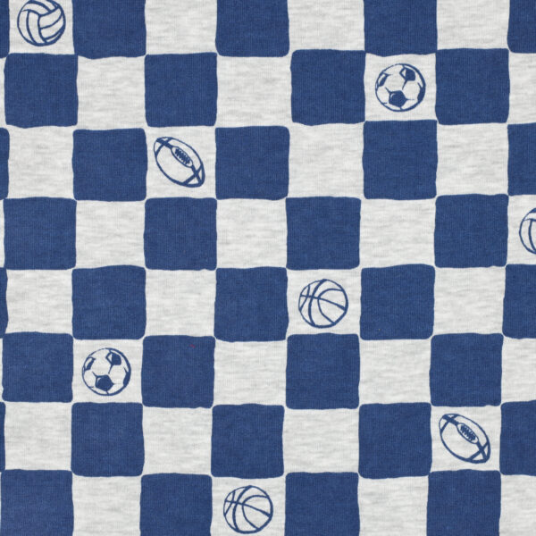 joggingstof sport ruiten blauw